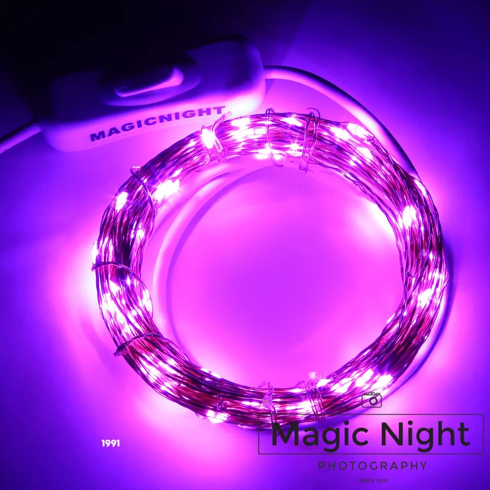 

Magicnight 16FT 50 LED USB Powered Operated Led String Starry Light Copper Wire Purple Camping Lights and TV Backlight