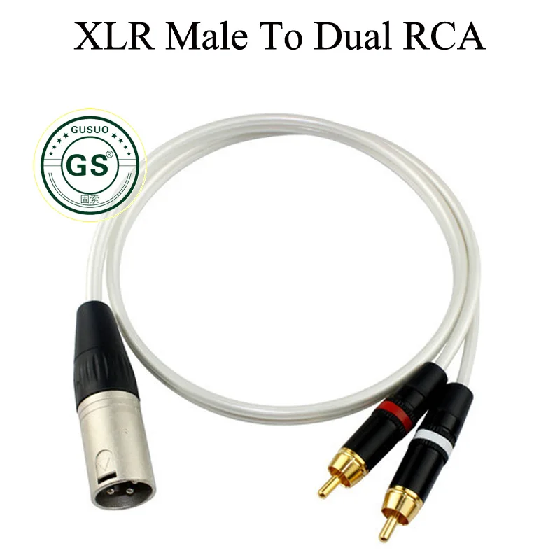 

GUSUO XLR Male Female Jack Plug to Dual RCA Male Pro Music Speakers Amplifier Mixer Audio Cable 0.5M-30M