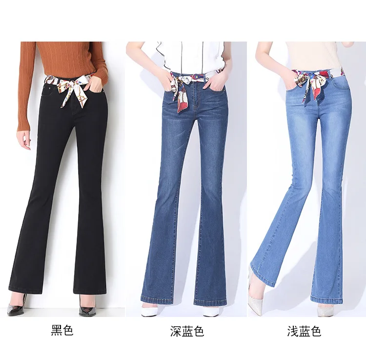 Женская зимняя одежда плюс толстый бархат джинсы с высокой талией для женщин джинсовые брюки женские флисовые зимние теплые расклешенные брюки
