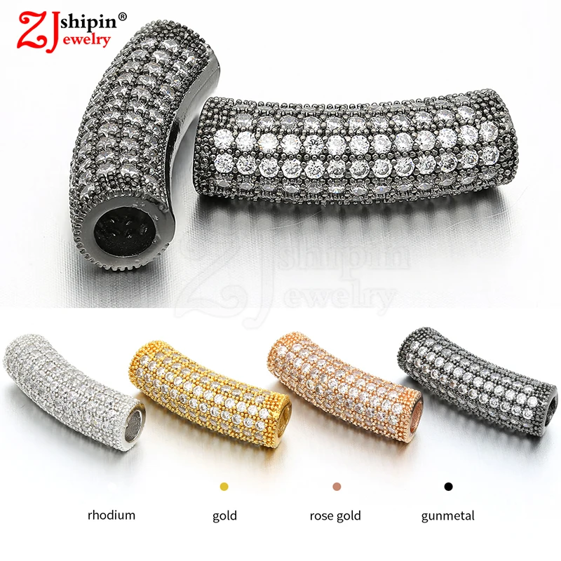 

Hot long tube micro inlaid zircon CZ jewelry connector suitable for bracelet separation DIY jewelry production