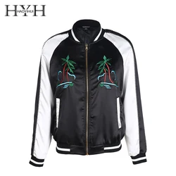 HYH HAOYIHUI Women Coats Black Casual Stain Outwear Autumn Embroidery Female Chic Jacket Loose Floral Embroidery Bomber Jackets HYH HAOYIHUI Women Coats Black Casual Stain Outwear Autumn Embroidery Female Chic Jacket Loose Floral Embroidery Bomber Jackets