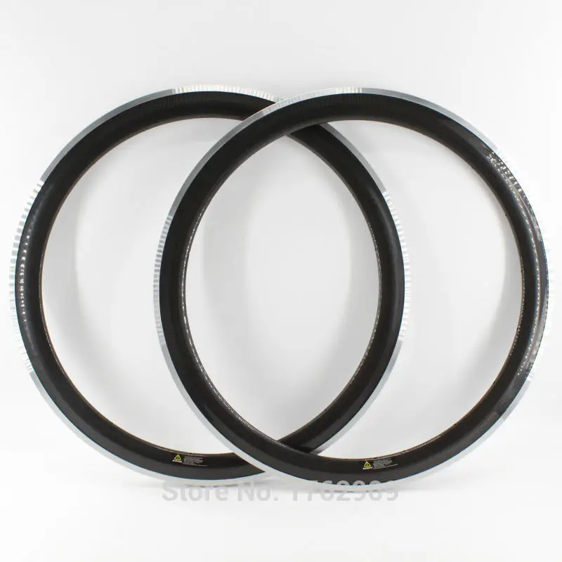 2Pcs New 700C 50mm Clincher Rims Light Road Bike 3K UD 12K Carbon Fibre Bicycle Wheelsets