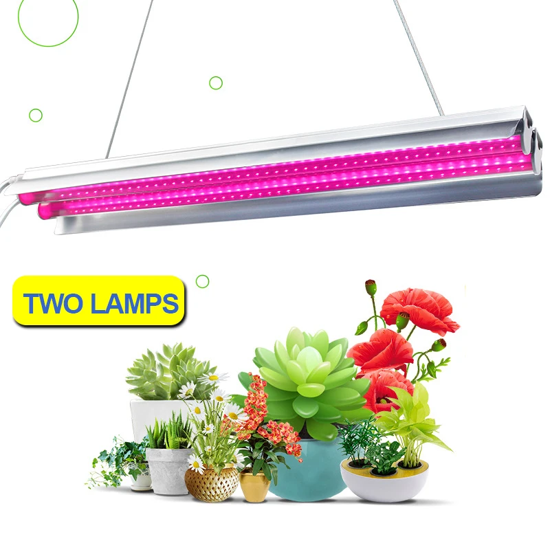 Grow Tent Light 60W Led Grow Light Strip Lamp For Plants Fitolampy Phyto Lamp Two Tube Lights Full spectrum Growth Lamp Flowers