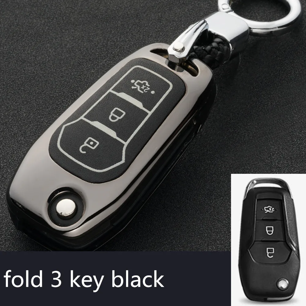 

Accessories 2018 High Quality Aluminium Alloy Key Cover Shell Case Holder For Ford Escort Mondeo Everest Ranger Edge Fusion