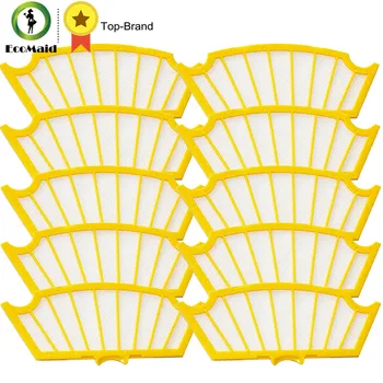 

10pcs Yellow Filter For iRobot Roomba 500 Vacuum Robots 550 560 530 540 550 580 Vacuum Cleaner 500 Series Filter 81502 Replace