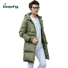 2017 winter men’s long cotton thickening hooded solid men winte Cotton clothing high quality fabric fashion loose warm 3XL WM34