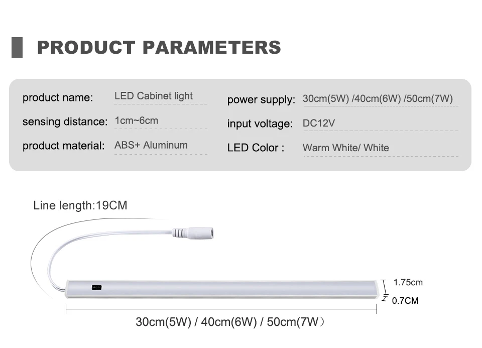 Hand Sweep Switch LED Under Cabinet Kitchen Light Bedroom Wardrobe Closet Night Lights (2)