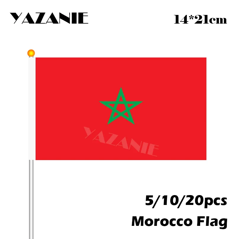 

YAZANIE 14*21cm 5/10/20pcs Morocco Little Hand Wave Fags 2018 World Cup Banner Quality Countries Flags Elegant Car Free Shipping