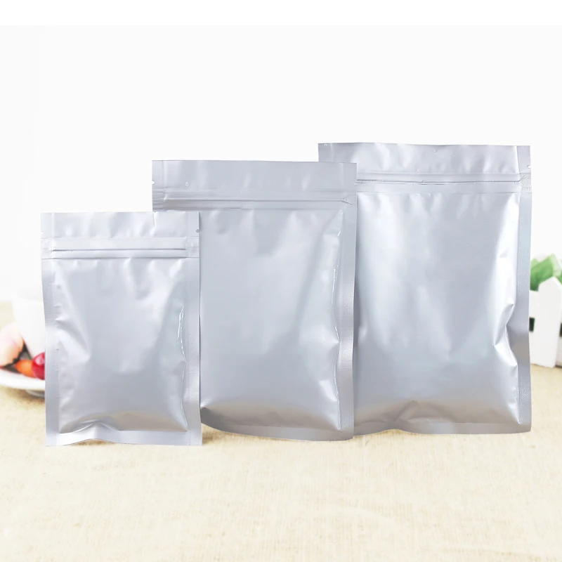 30*42cm Silver Aluminium Foil Stand Up Zip lock Bag Food Storage