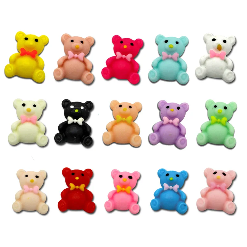 

LF 30Pcs Mixed Resin Bear 22x18mm Decoration Crafts Flatback Cabochon Embellishments For Scrapbooking Cute Diy Accessories