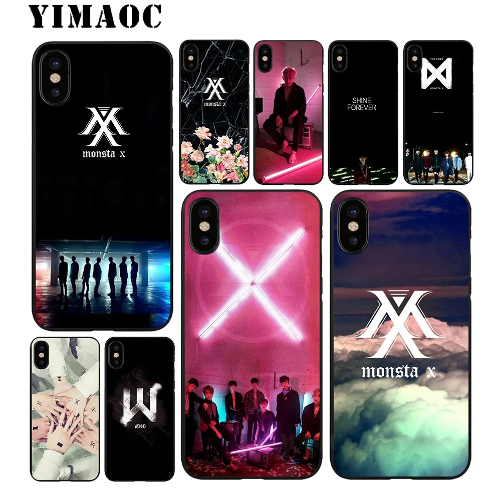 Мягкий силиконовый чехол YIMAOC Monsta X Band для iPhone 11 Pro Xr Xs Max или 10 8 7 6 6S Plus 5 5S SE |