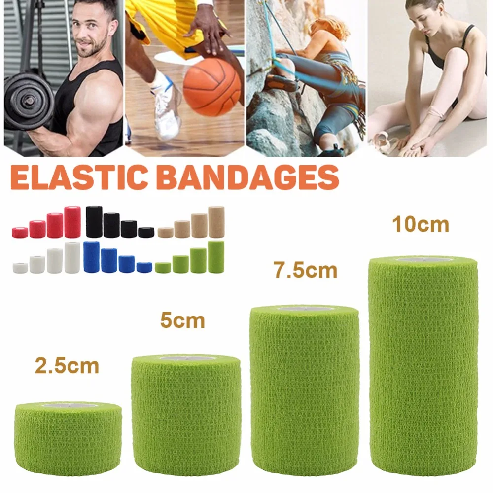 

10CM Sports Bandage Elastics Self Adhesive Kneepad Bandages 4 Inch Basketball Football Grip Tapes Anti-ankle Protection 12 rolls