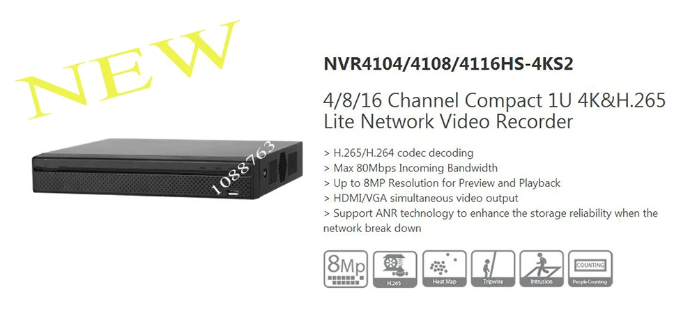 

In Stock dahua Free Shipping 16 Channel Compact 1U 4K&H.265 Lite NVR without Logo NVR4116HS-4KS2