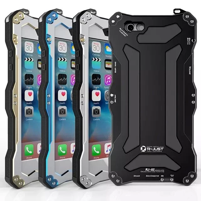 Lujo carcasa estanca para iphone 6 6 s/plus gundam prueba de choques impermeable de aluminio del metal y silicio caso de la cubierta para iphone6 6 más|gundam|gundam seed destiny modelgundam model -