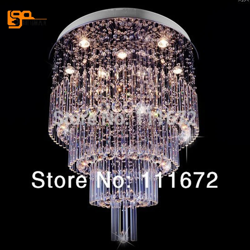 

new modern foyer crystal Chandeliers Lighting Fixture flush mount LED light