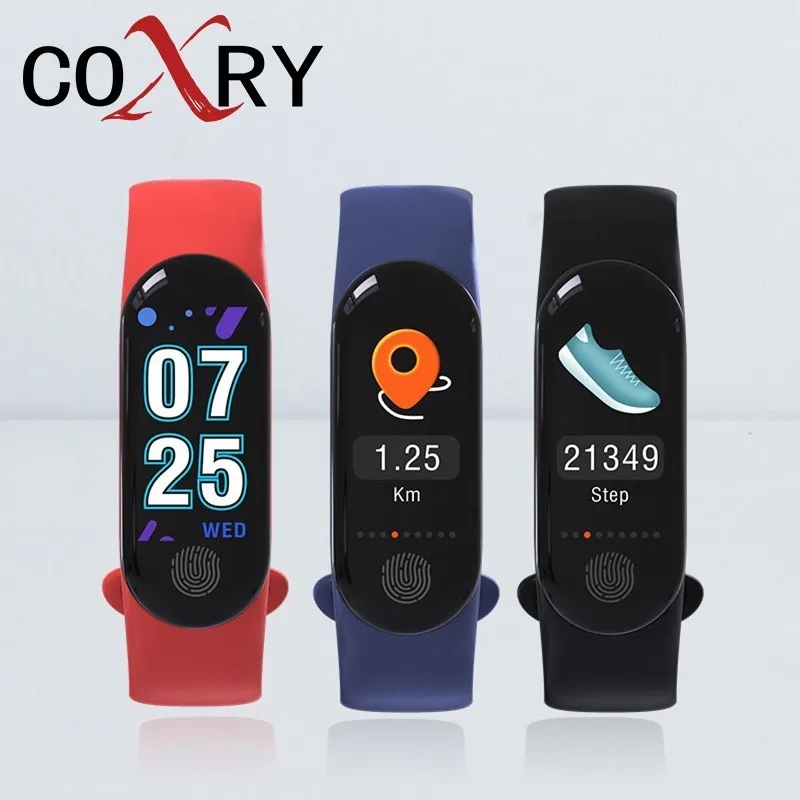 

COXRY Color Smart Watch Woman Sport Watch Electronic SmartBand Heart Rate Water Resistant Fitness Tracker Watch Women Wristband