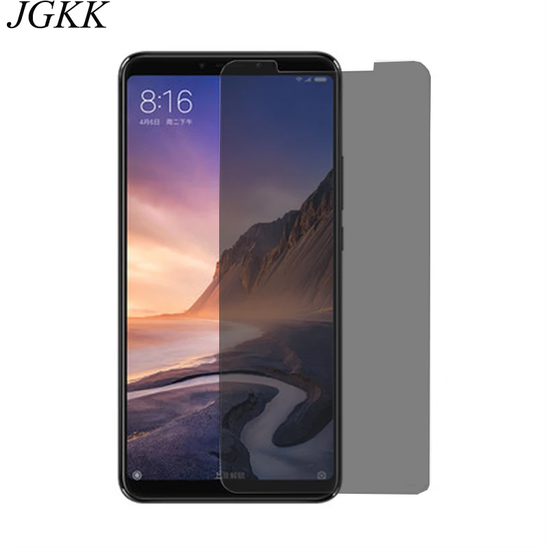 JGKK 2.5D Анти-шпион закаленное Стекло для Xiaomi Mi макс 3 Max3 черное Защитное стекло