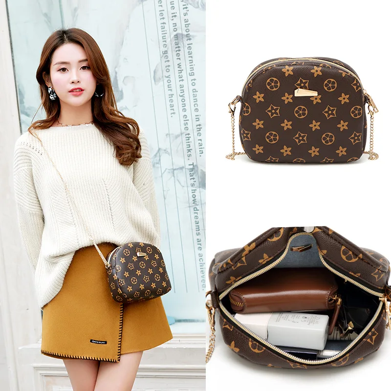 

2019 High-quality PU Leather Chain Mobile Phone Shoulder bags Fashion Simple Small Square Bag Women's Designer Handbag