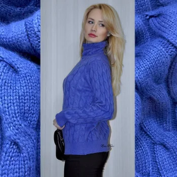 

2019 Spring New Cashmere Sweater Women's Turtleneck Pullover Loose Sweater Retro Twisted Sweater Jacket