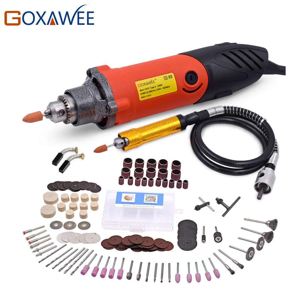GOXAWEE 240W Mini Electric Drill for Dremel Style Power Rotary Tool Die