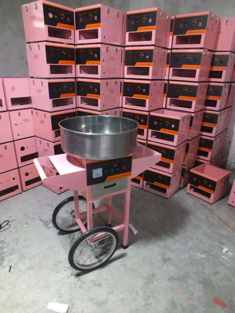 Candy Floss Machine / Cotton Candy Maker with Pink Cart/commercial candy floss machine