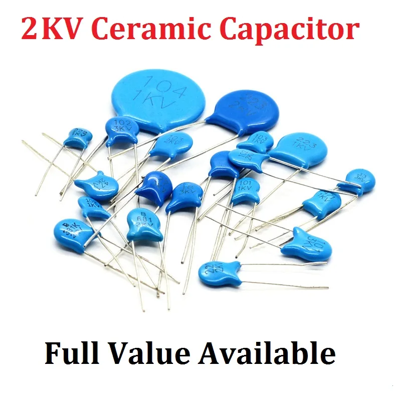 

20PCS 2kv 560PF 561/680PF 681/102 1NF/103 10NF/222 2.2NF/332 3.3NF/470PF 471 capacitance 2000V high voltage ceramic capacitor