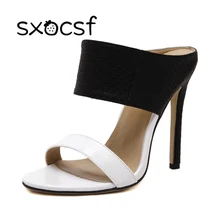 Plus Size 35 41 Fashion Women Summer High heel Sandals 11cm Zapatos Mujer Slippers Party Office