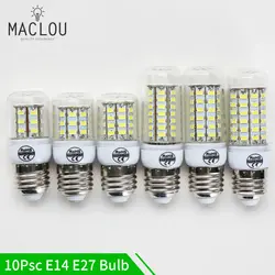 10 шт E14 E27 220 V 5730 светодиодный лампада SMD ампулы освещение лампы кукурузы холодной теплый белый лампа накаливания декоративная свеча Spotlight