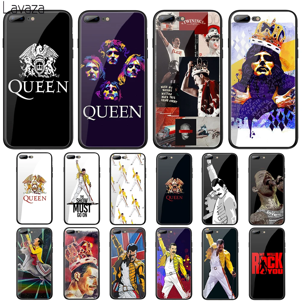 

Lavaza Freddie Mercury Queen band Tempered Glass Case for Apple iPhone 6 6s 7 8 Plus X 5 5S SE XS 11 Pro Max XR Cover