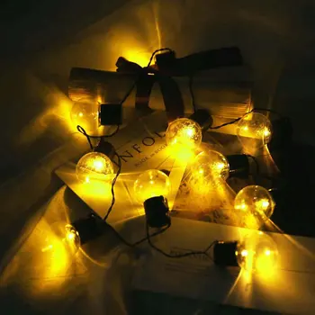 

10 Led Solar Powered globe bulb led string lights outdoor waterproof led ball string garland party wedding Backyard Christmas