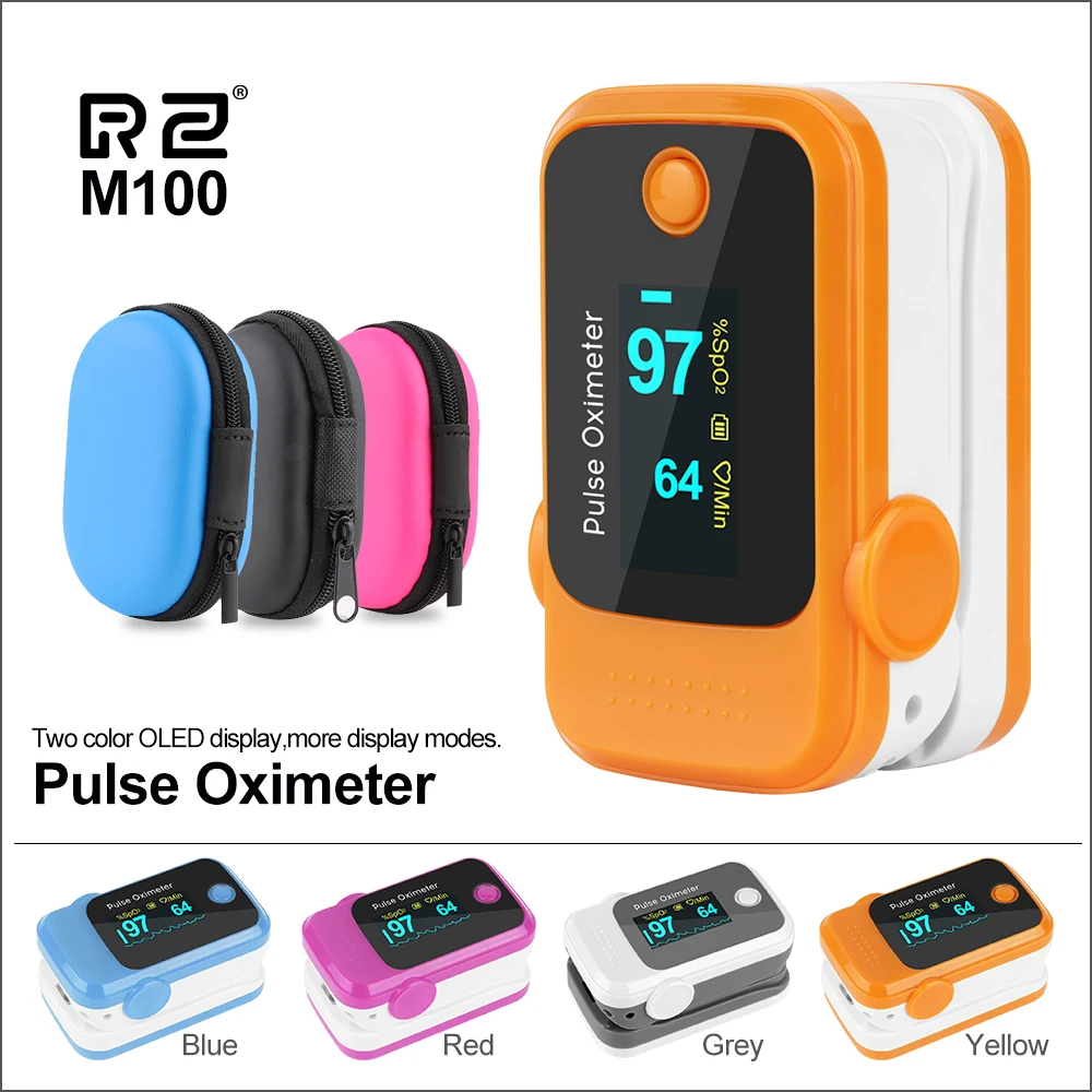 

RZ Portable Finger Pulse Oximeter Digital Pulse Oximeter Pulxiosimetro Heart Rate SPO2 PR Oximetro Saturimetro Oximetro Monitor