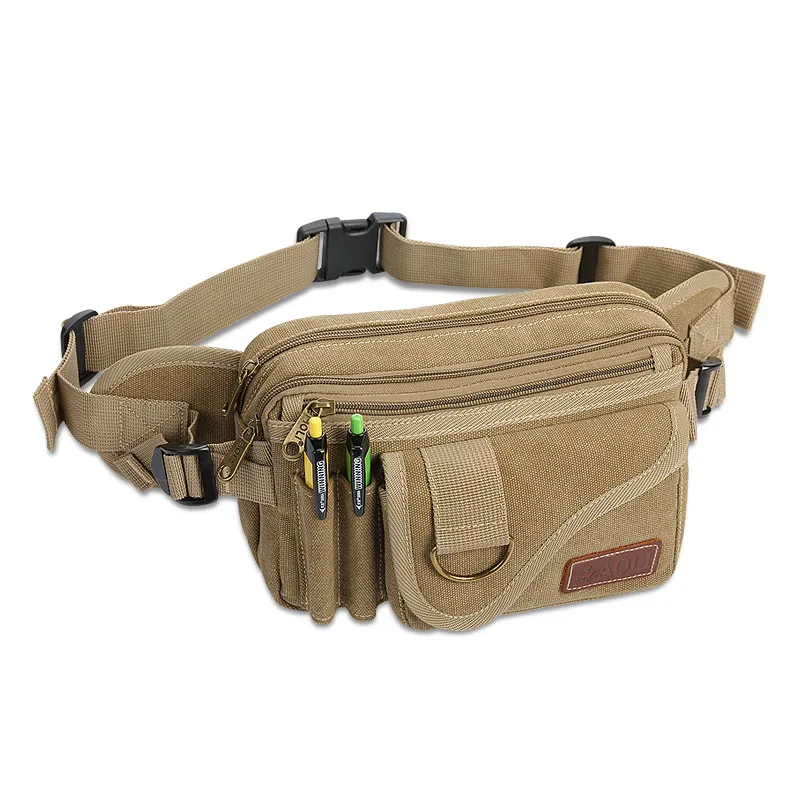 Men Large capacity canvas Casual Durable Fanny Waist Pack Waist Bags