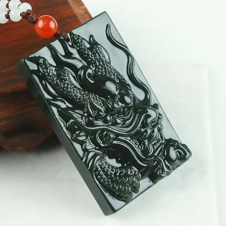 

Natural and Nephrite Jade Dragon Pendant Necklace Pendant Chinese Style Can Bring Good Luck Lucky Free Shipping Promotions