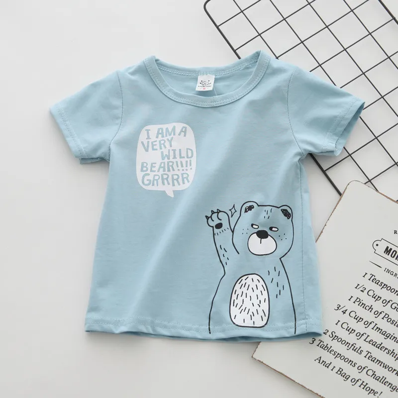 Cotton Boys' Clothing Baby T Shirt Short Sleeve Baby Boys T-Shirts Cartoon Casual Summer First Birthday Boy Clothes Tops