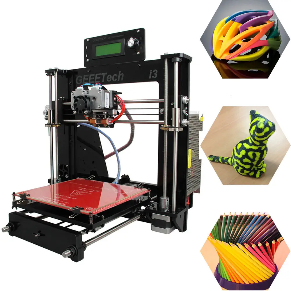 

(Ship from EU) Dual Extruder Double Heads Acrylic Prusa I3 MK8 3D Drucker 3D Printer + LCD Compatible 5 Materials
