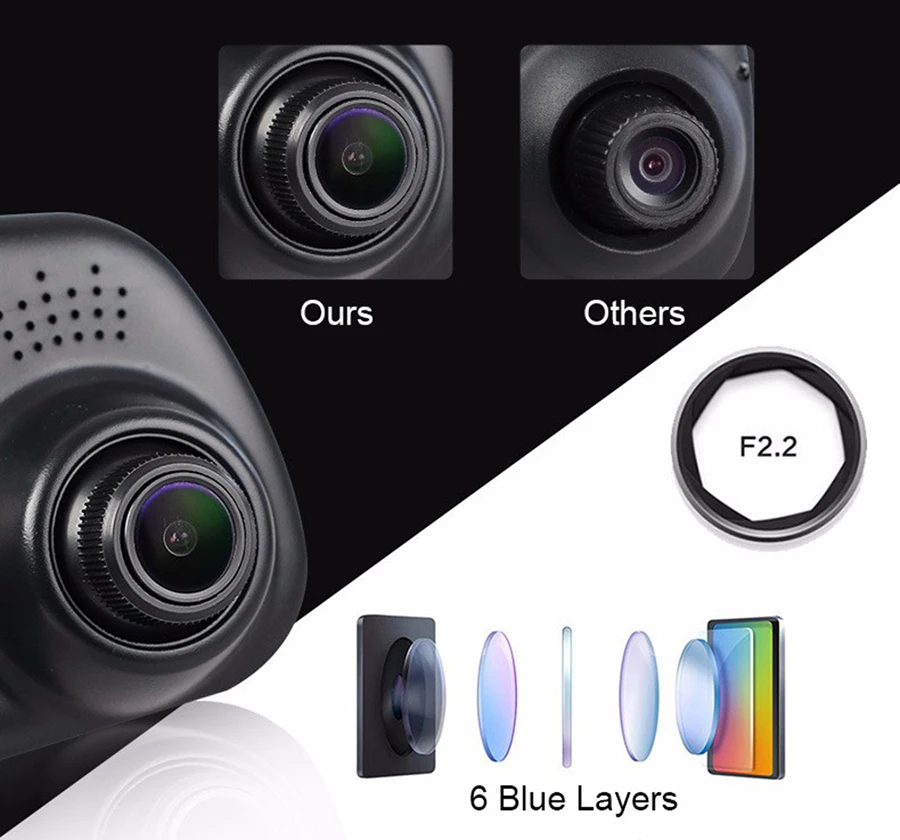 Cena E ACE wideorejestrator samochodowy 4.3 Cal kamera Full HD 1080P automatyczna kamera lusterko wsteczne z DVR i kamera do rejestracji wideo Dashcam rejestratory samochodowe