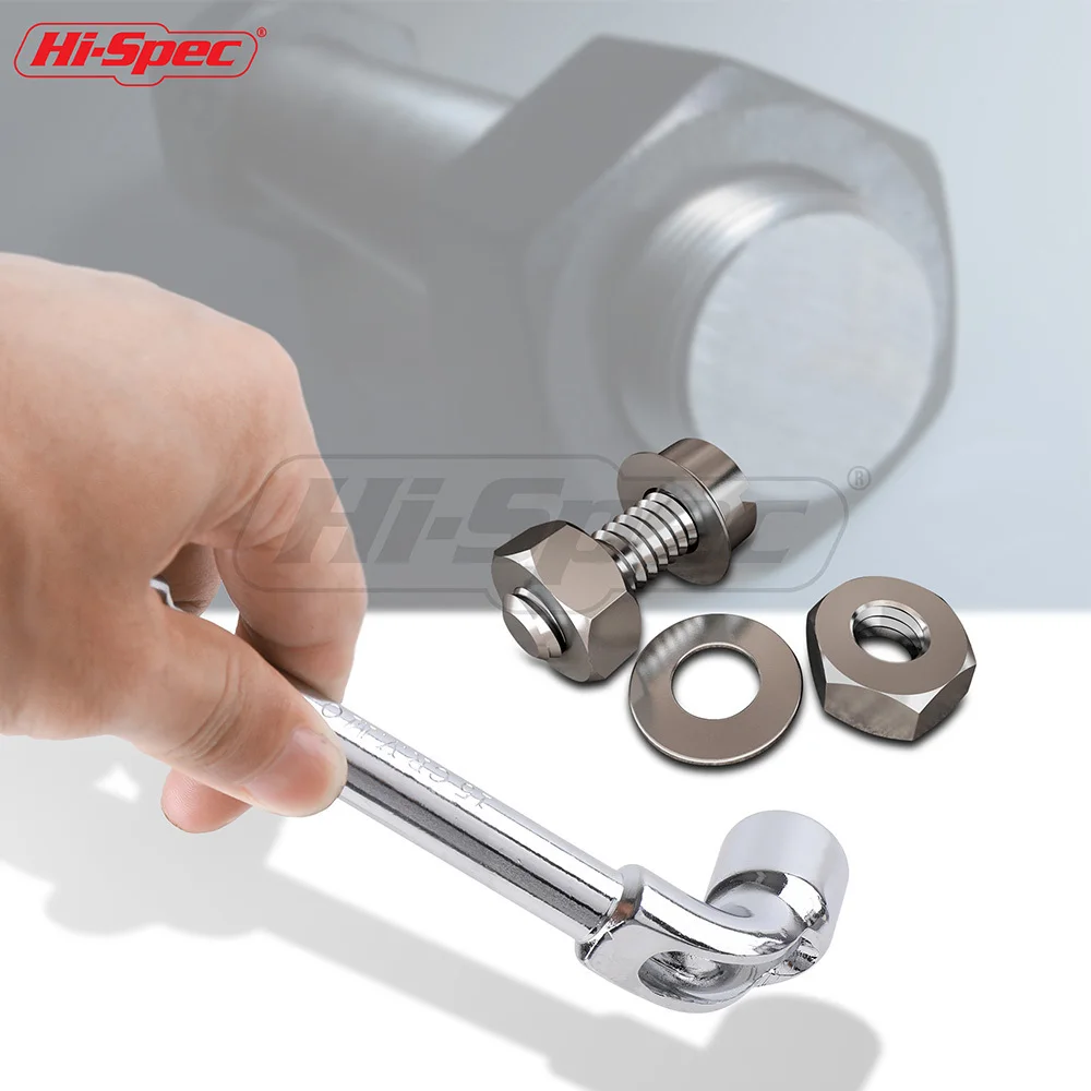 Hi-Spec 6-24 мм двойной гаечный ключ хром-ванадиевая сталь зеркальные торцевые ключи l-образный трубчатый угловой гаечный ключ ручной инструмент SO014