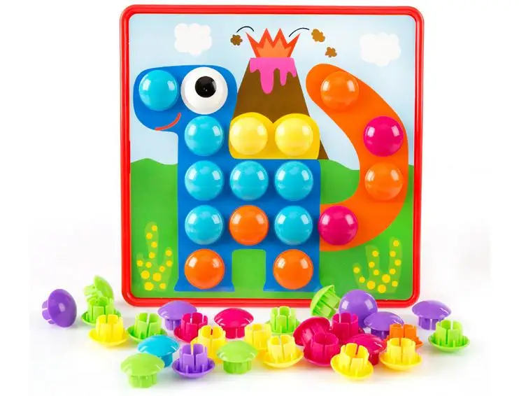 Montessori das Crianças Criativos do Bebê Início de Cabeça Blocos Botões Grandes Cogumelos Unhas Sabedoria Iluminação Brinquedos Inicial Formação Presentes 6 Montessori das crianças blocos botões grandes cogumelos