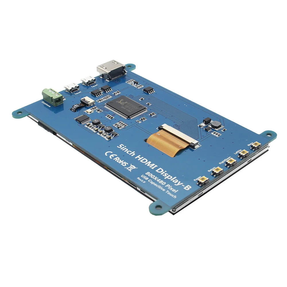 5 дюймовый сенсорный ЖК экран 800x480 HDMI с экранным меню для Raspberry Pi 3 B +/BB Black|ЖК-модули|