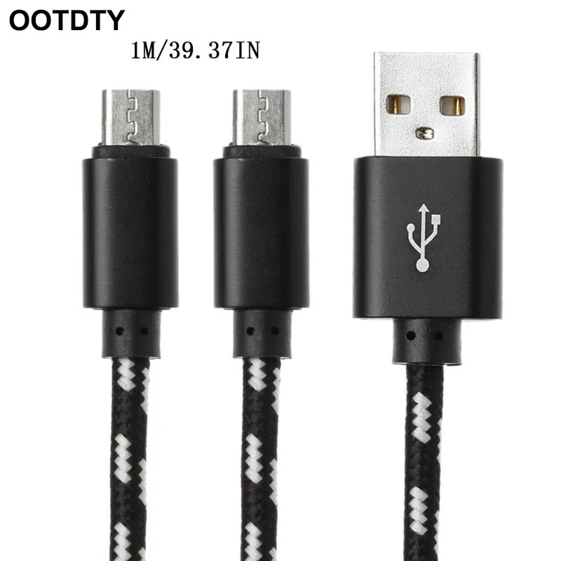 

USB to Dual Micro USB Splitter Charge Data Cable for Android Cell Phone Tablet Any Micro USB Powered Device