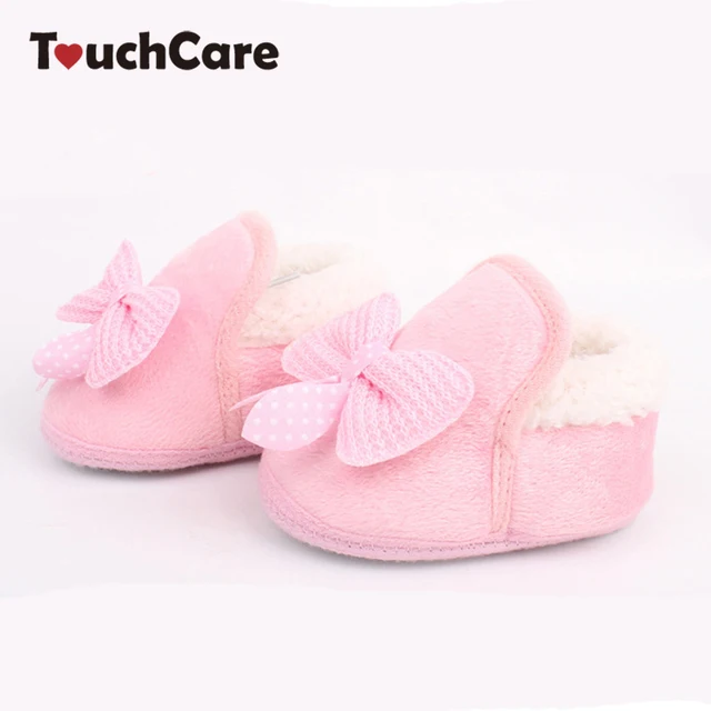 Clearance Butterfly Knot Winter Warm Baby Shoes Soft Bottom Non Slip
