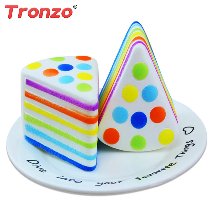 

Tronzo Antistress Toys Soft Squeeze Squish Rainbow Cake Sliced Cake Toys Funny Slice Cake Stress Release Squishies Toys For Kids