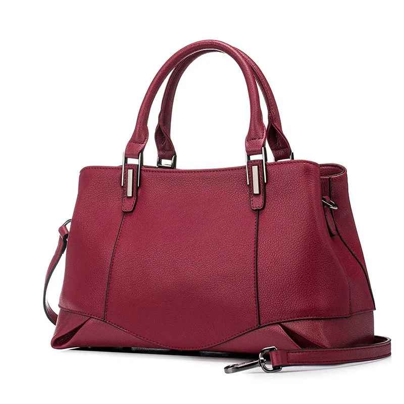 New casual fashion loading and unloading handle women leather handbags atmosphere wild shoulder slung middle-aged mother bag