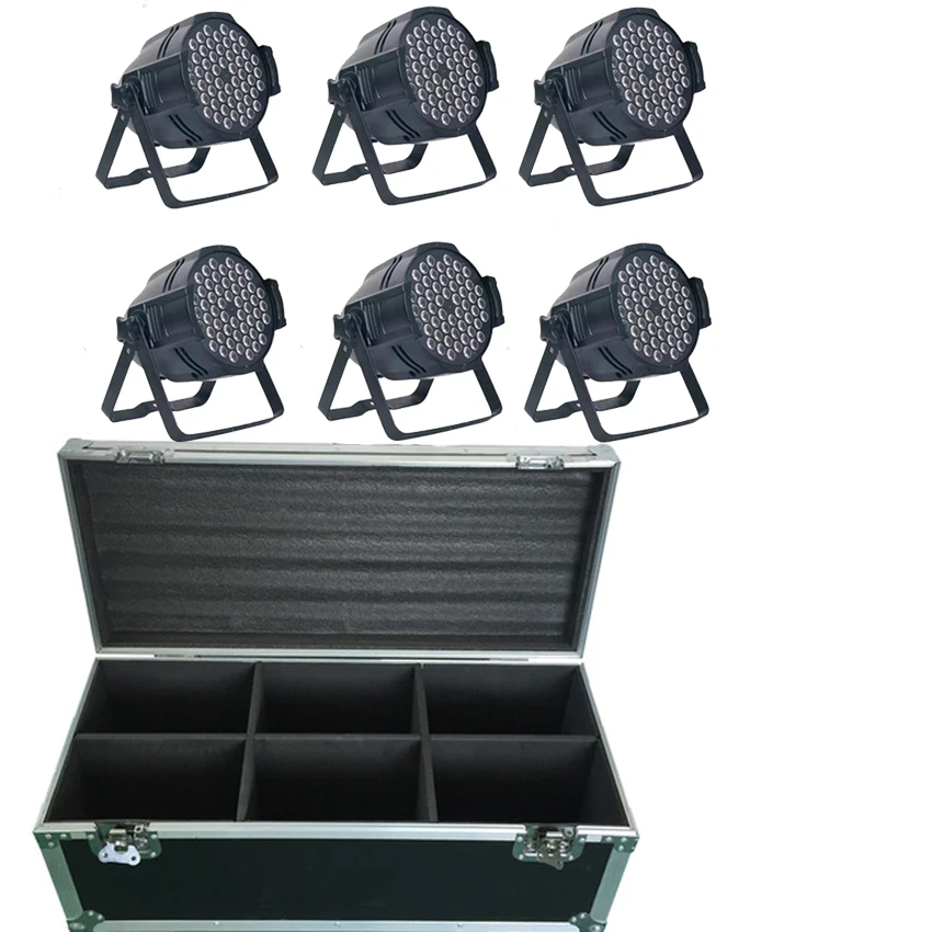 

6PCS/LOT Free shipping 54x3W led Par lights flight case RGB 3in1 professional stage light