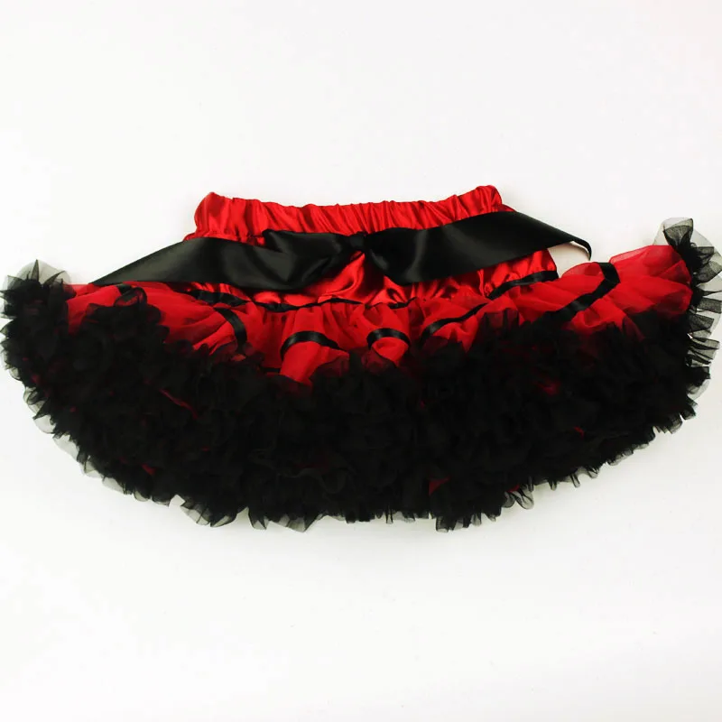

New baby girls fluffy pettiskirt girls prom wear offer customize mother daughter tutu skirts black ribbons