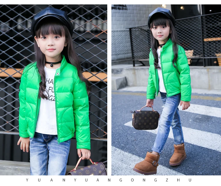 Зимняя куртка года для девочек элегантная детская короткая куртка пуховое пальто для девочек