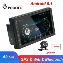 Podofo 2 Din 7 ''Android автомобильное радио GPS Bluetooth MP5 мультимедийный плеер FM WIFI Авто Аудио Универсальный резервный монитор Авторадио(China)