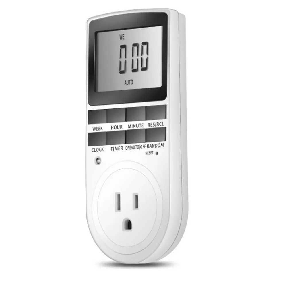 

Digital Big Screen Timer Switch Socket Timer Power Meter Electronic Outlet Socket Programmable Setting For Household Device