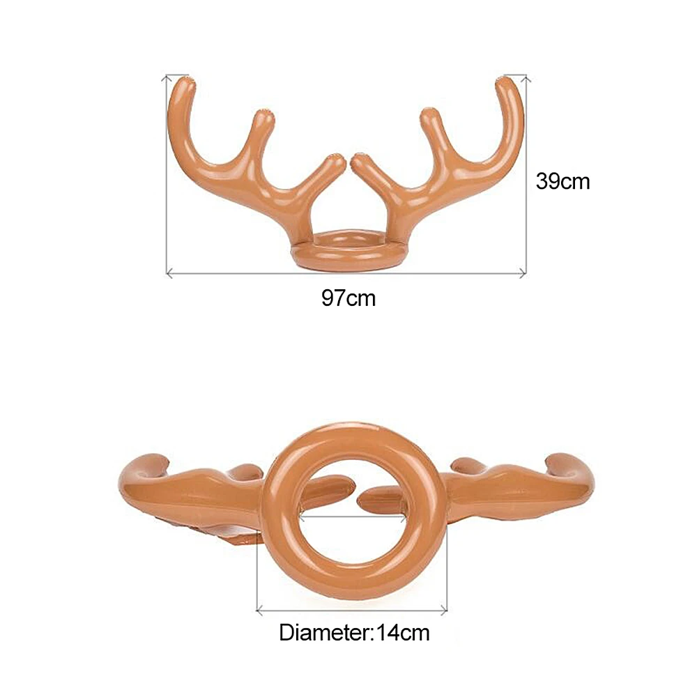 Забавные оленьи рога, Рождественская игрушка, надувной олень, Рождественская шапка, кольцо из оленьего рога, игрушки для праздников и вечеринок