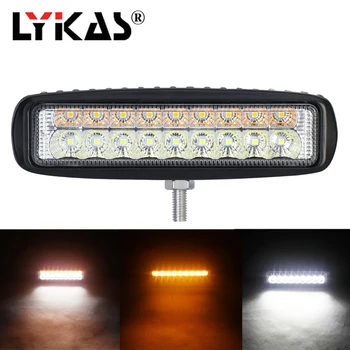 

LYKAS 18W 7.5 Inch Light Bar OffRoad Spot Beam Led Vehicle Driving Car Light with Turn Signal Amber for SUV ATV 4WD Car Truck